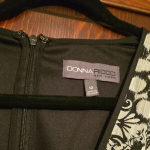 Donna Ricco Monochrome Patterned Dress